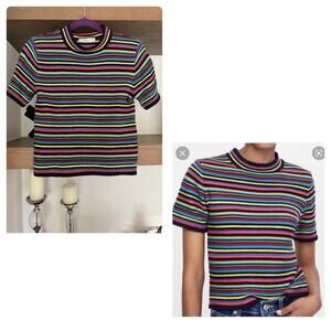 Zara Knit Multi-colored Stripe Tee
